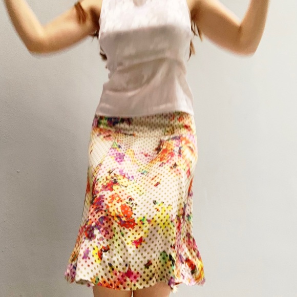 SOLD Colorful retro floral skirt with polka dots - Picture 4 of 4